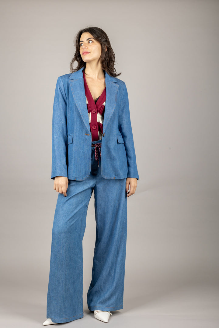 DIXIE - P041W142 - PANTALONE PALAZZO IN DENIM