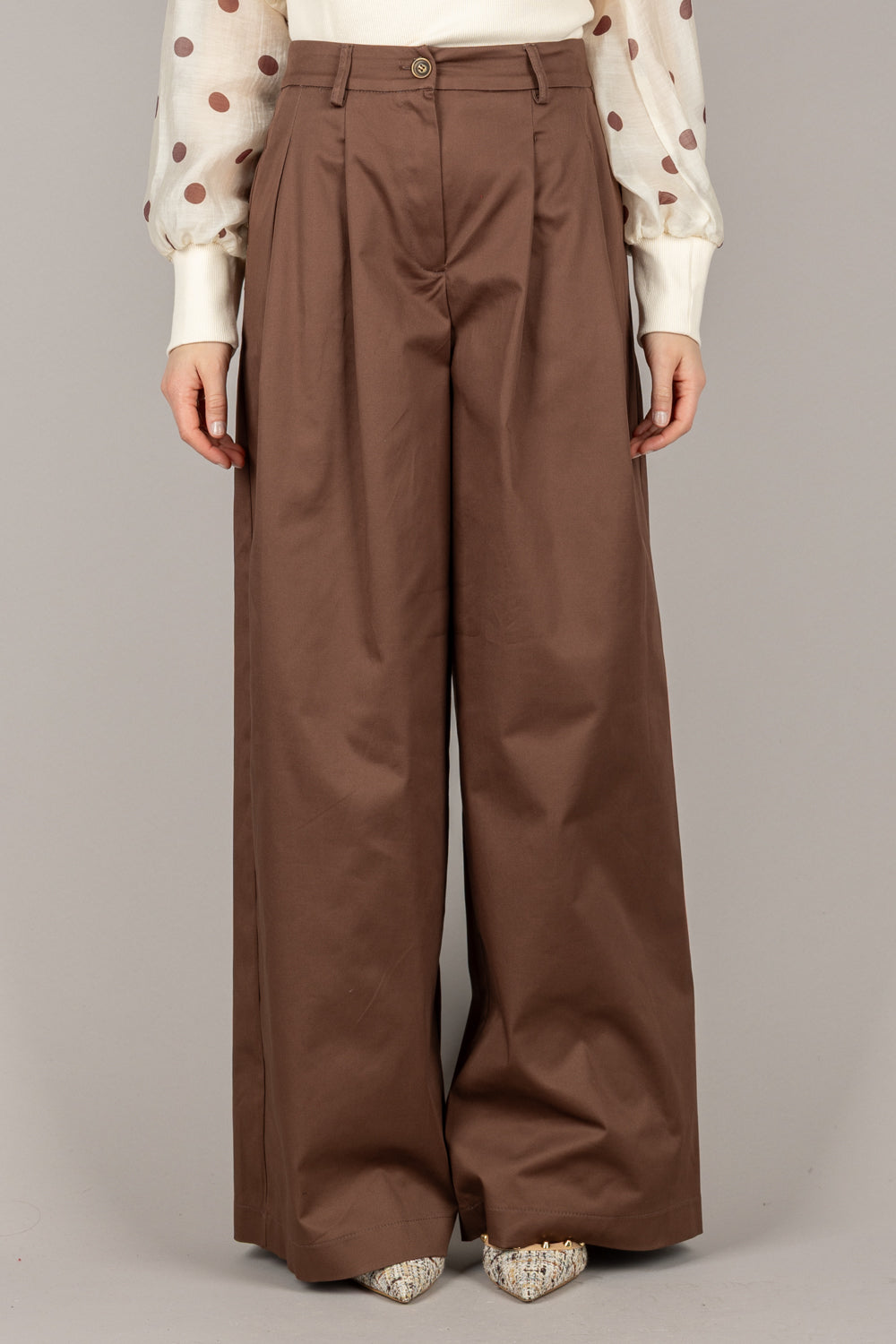 TENSIONE IN - 25P7128- PANTALONE PALAZZO CON BANDANA