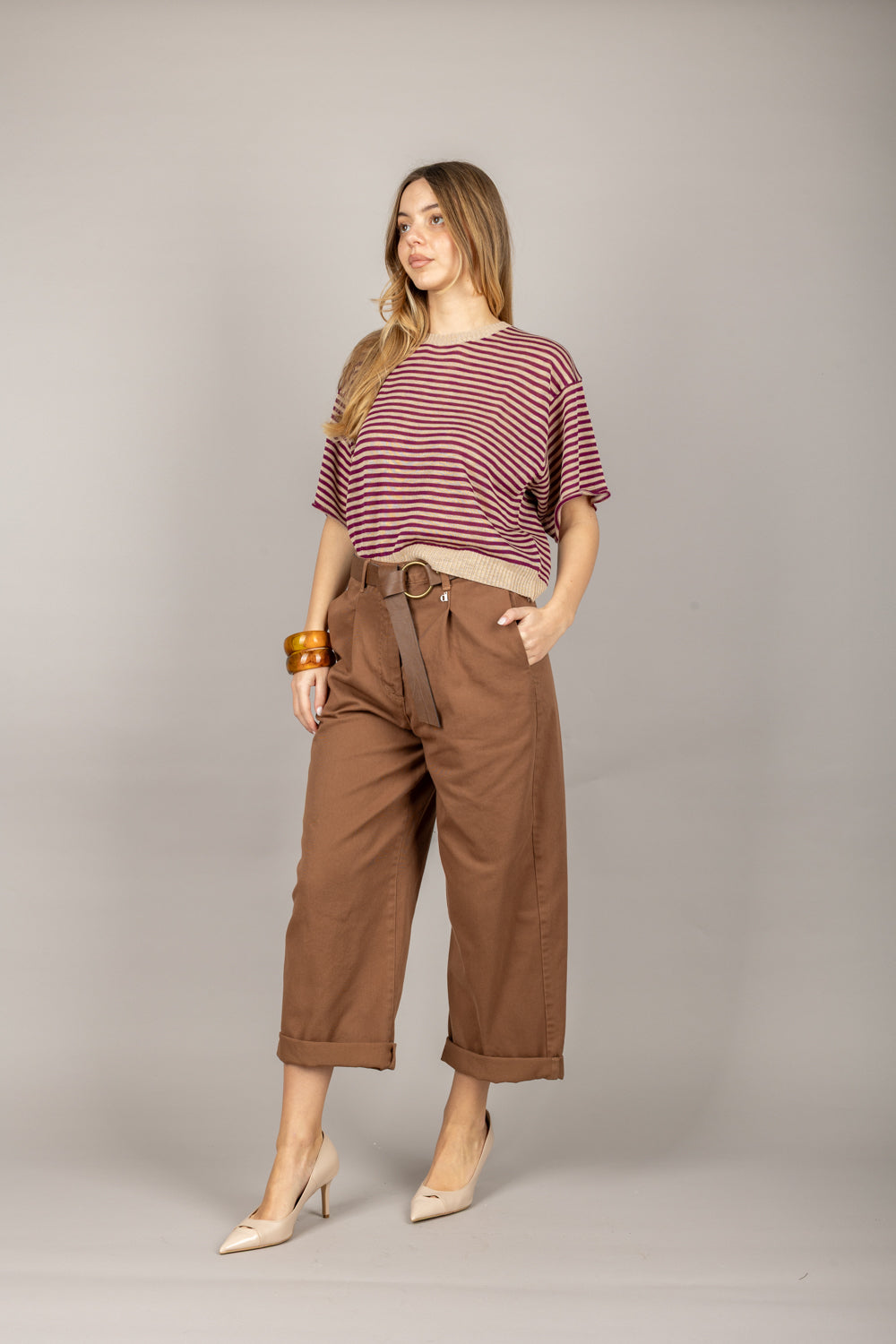 DIXIE - P773W141 - PANTALONI BAGGY CON CINTA