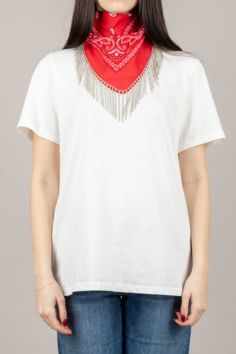 TENSIONE IN - 36309 - T-SHIRT CON BANDANA STRASS