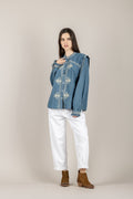 TENSIONE IN - 38350 - CAMICIA IN DENIM RICAMATA