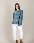 TENSIONE IN - 38350 - CAMICIA IN DENIM RICAMATA