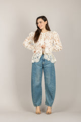 TENSIONE IN - 38636 - CAMICIA RICAMATA PIZZO CON ROUCHES