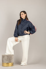 TENSIONE IN - 38736 - BOMBER TESSUTO TECNICO CON BANDE LATERALI BLU