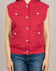 TENSIONE IN - 39061 - GILET PUNTO MILANO BOTTONI GIOIELLO ROSSO