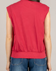 TENSIONE IN - 39061 - GILET PUNTO MILANO BOTTONI GIOIELLO ROSSO