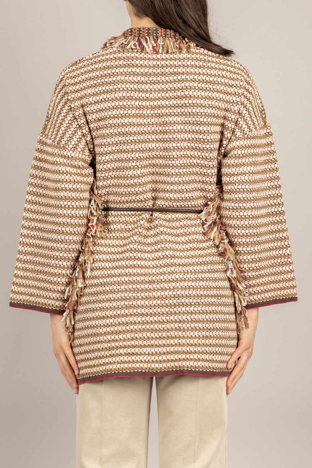 KONTATTO - 3M1581C - GIACCA FUXIA/MORO/BEIGE/CORDA