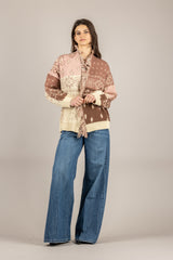 KONTATTO - 3M1586C - GIACCA ECRU/NOCE/TOFFE/ROSA