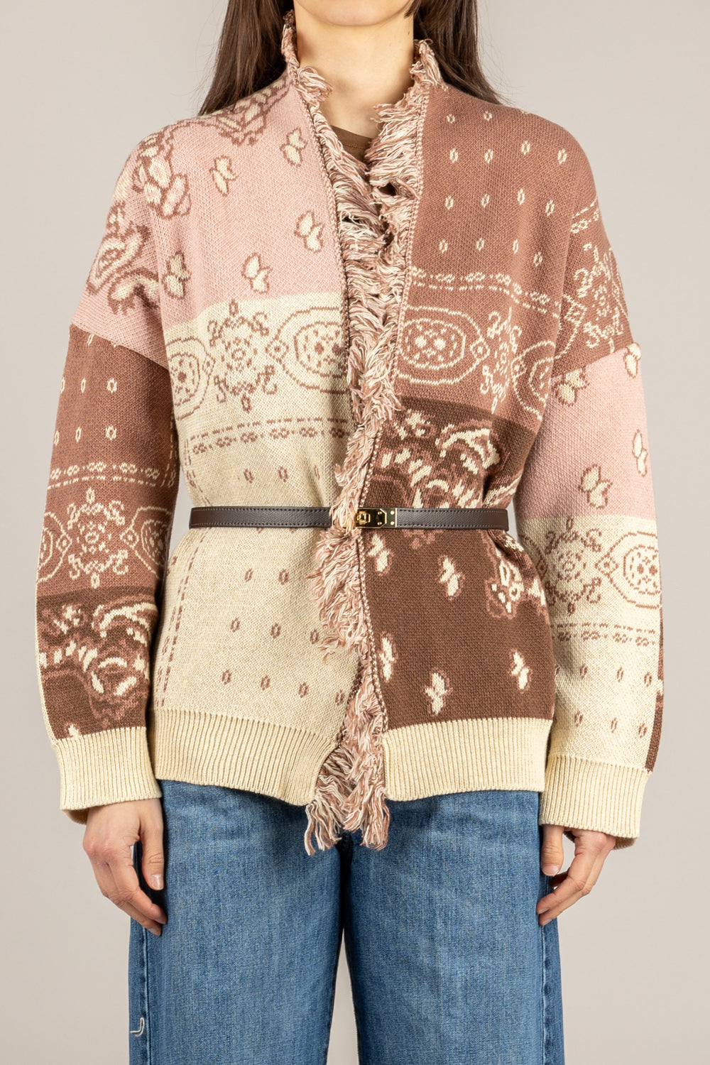 KONTATTO - 3M1586C - GIACCA ECRU/NOCE/TOFFE/ROSA