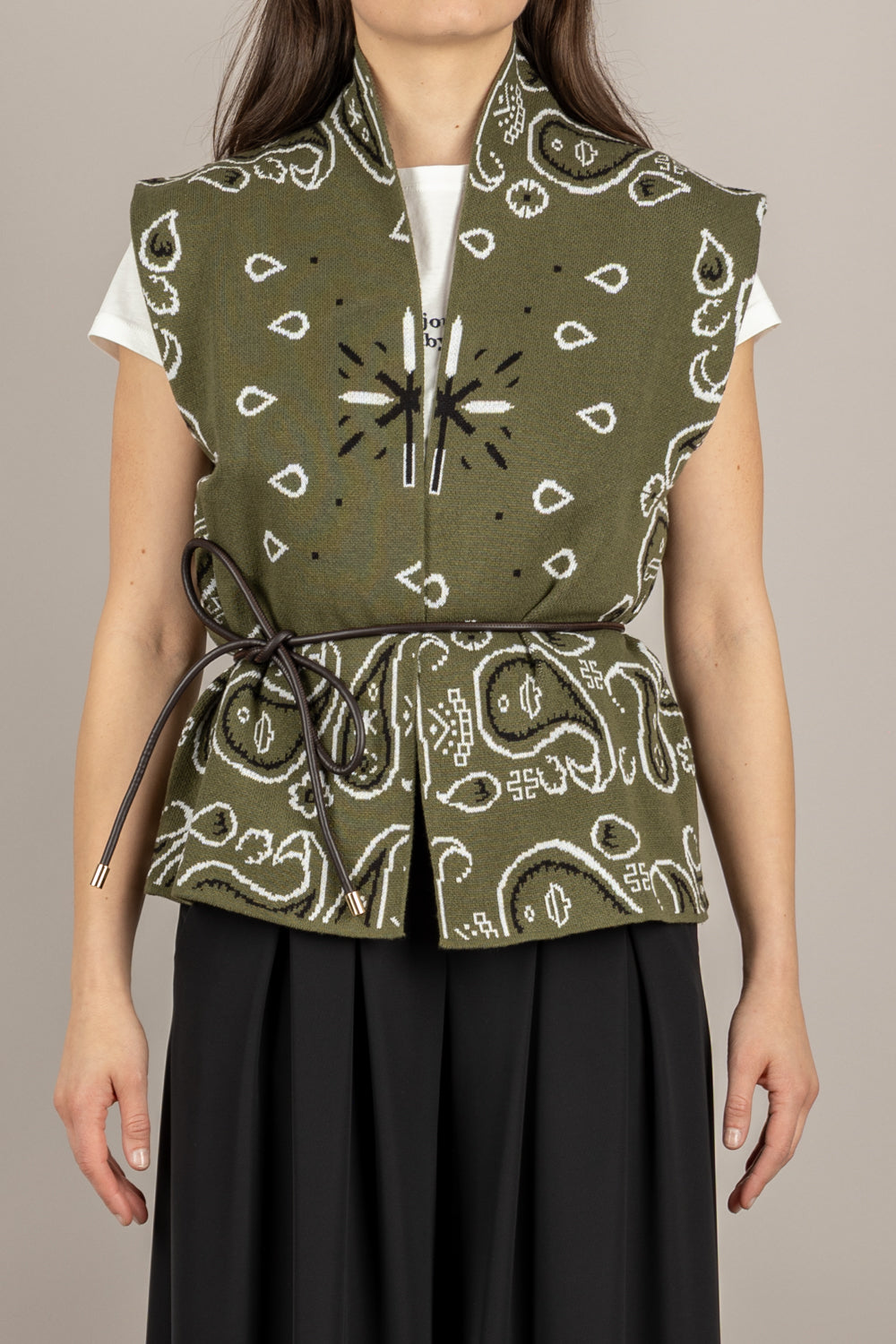 KONTATTO - 3M1588C - GILET KAKY/PANNA/NERO