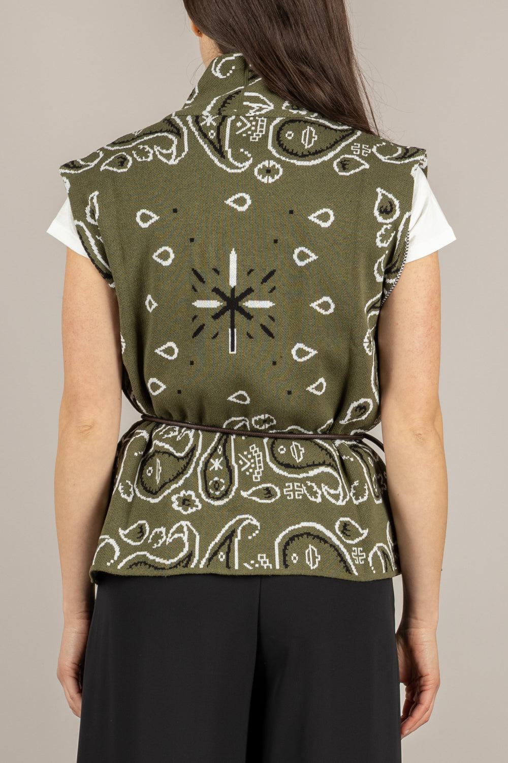 KONTATTO - 3M1588C - GILET KAKY/PANNA/NERO