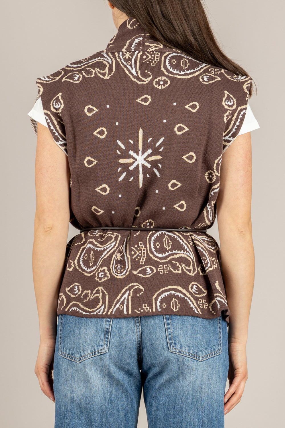 KONTATTO - 3M1588C - GILET MORO/BEIGE/PANNA