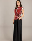 KONTATTO - 3M1588C - GILET SANGRIA/PANNA/NERO