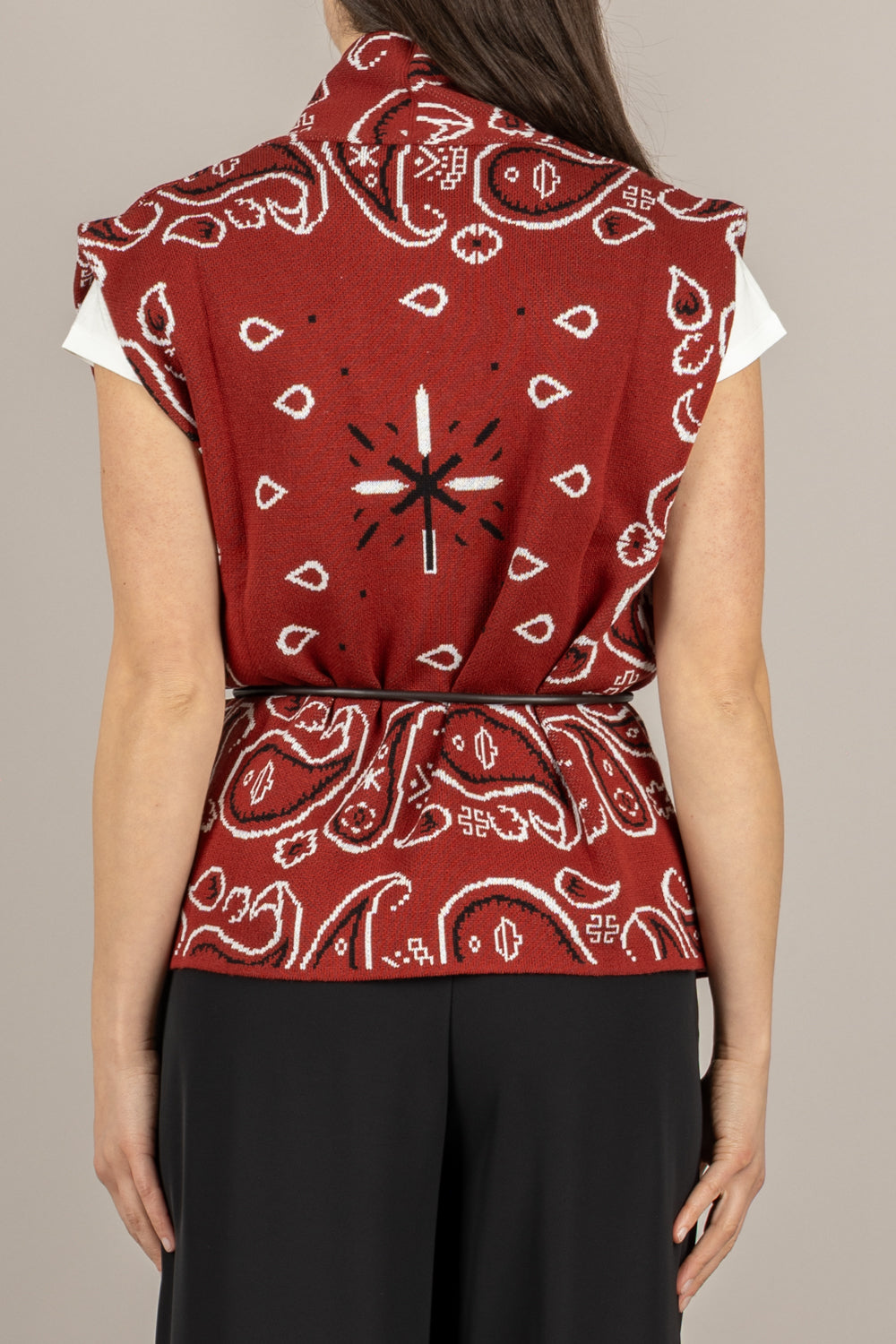 KONTATTO - 3M1588C - GILET SANGRIA/PANNA/NERO