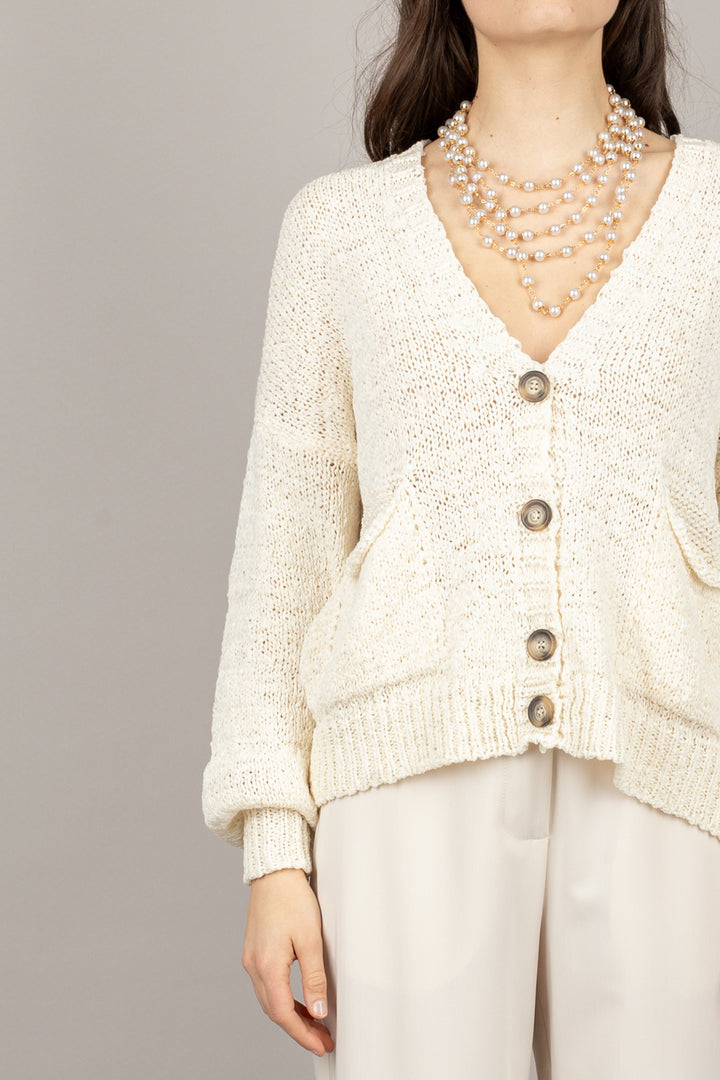 TENSIONE IN - D76908 - CARDIGAN IN MAGLIA