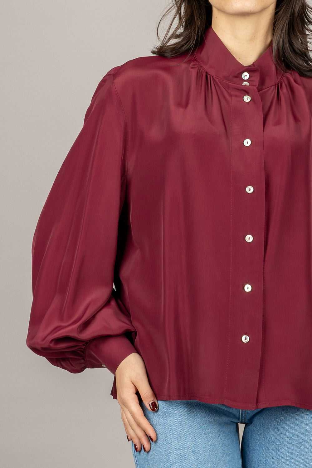 EMUNA - CM13-0065- CAMICIA MANICA PALLONCINO MISTO SETA