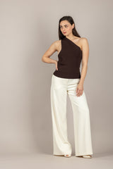 VICOLO - 4AB4013 - TOP MONOSPALLA MORO