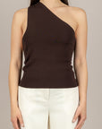 VICOLO - 4AB4013 - TOP MONOSPALLA MORO