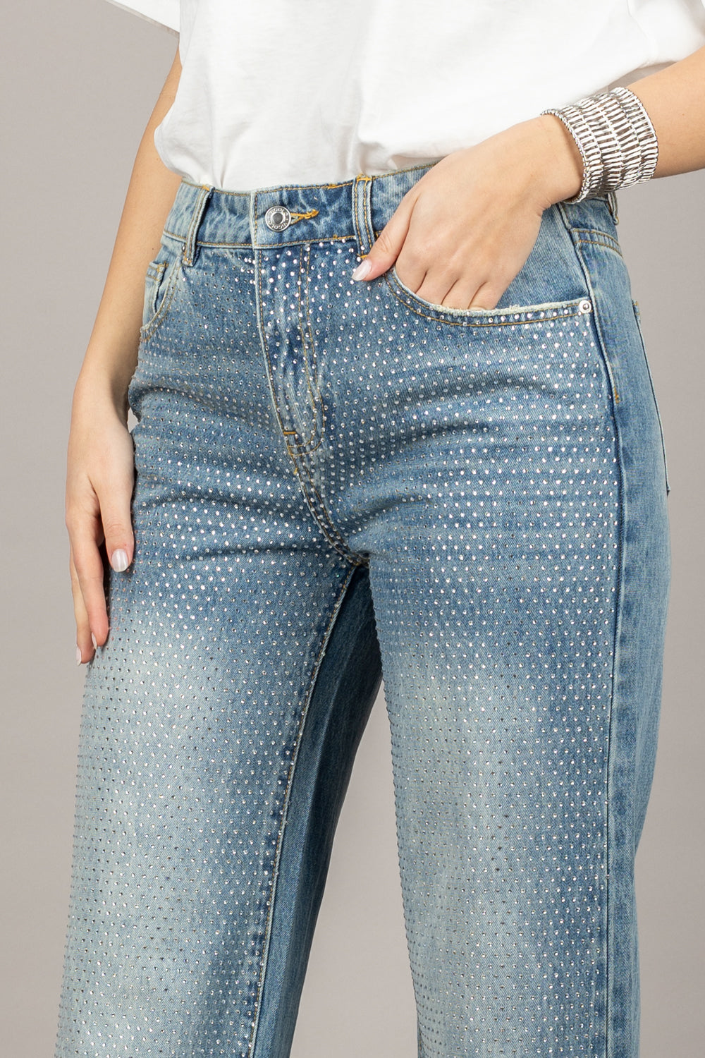 VICOLO - DD5208 - JEANS AURORA CON STRASS