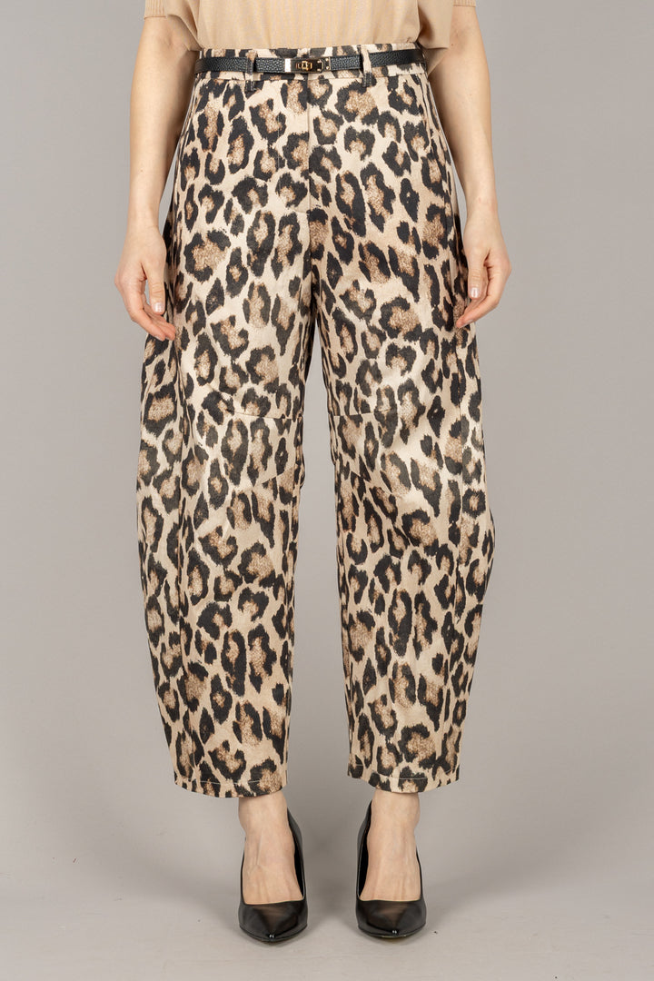 IMPERIAL - P5T5JBW - PANTALONE BAGGY ANIMALIER IN ARRIVO IL 23 MARZO