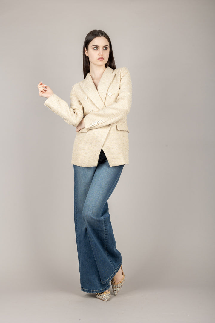 VICOLO - TD1433 - GIACCA DOPPIO PETTO IN TWEED