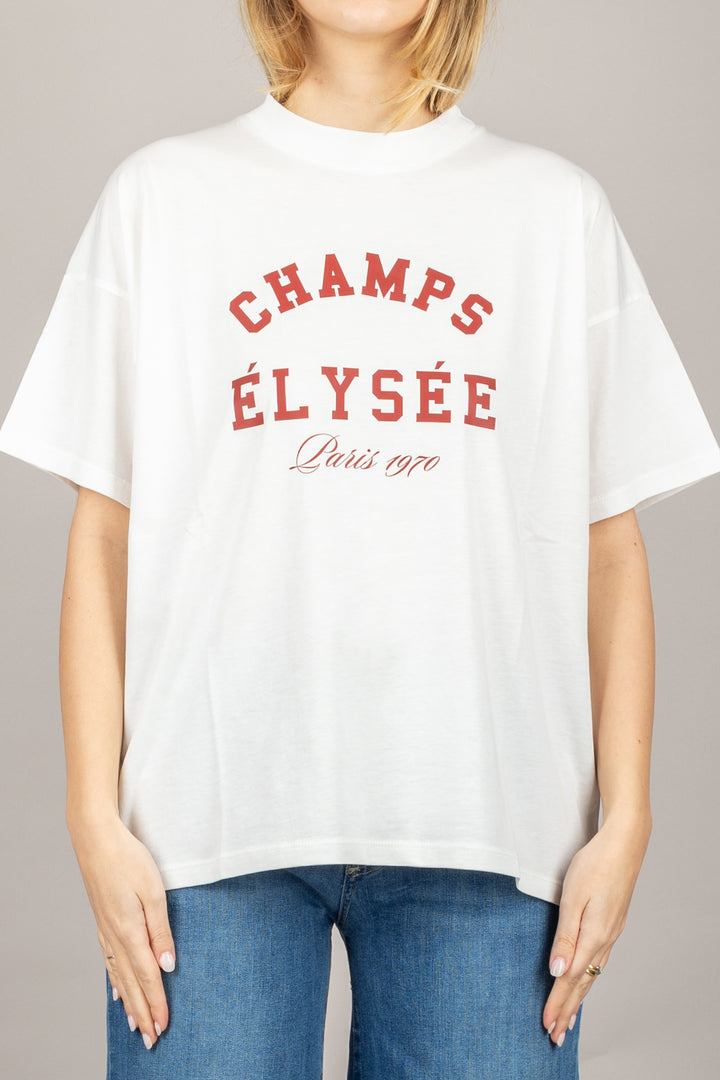 VICOLO - RD0402 - T-SHIRT SCRITTA CHAMPS ELYSEE