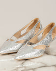 DIVINE FOLLIE - 52P3059 - DECOLLETE LAMINATA ARGENTO TACCO KITTEN
