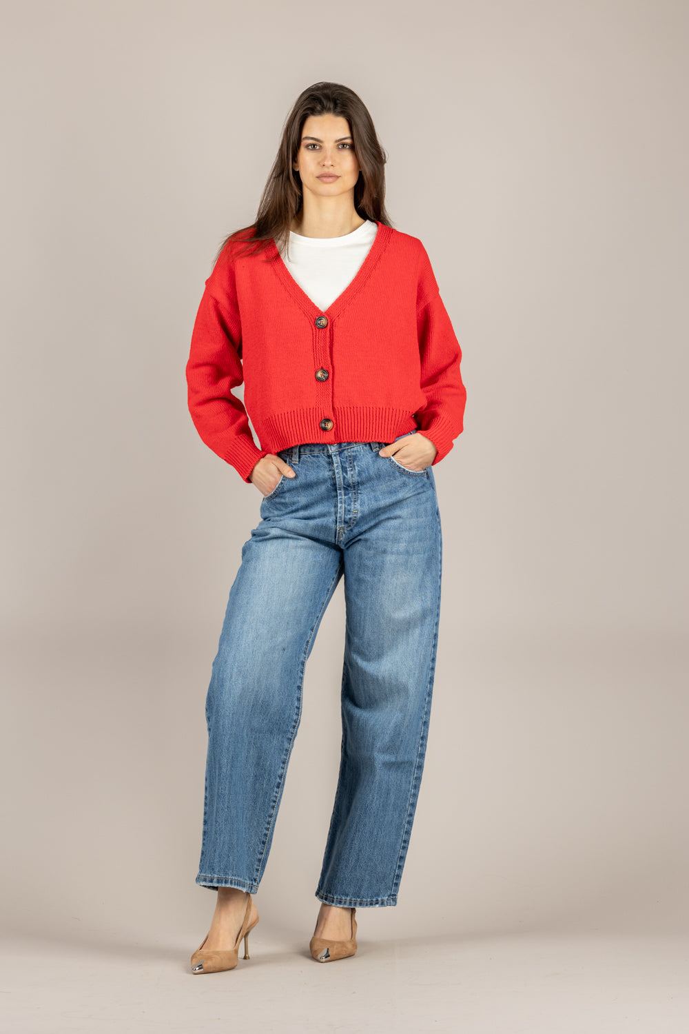 VICOLO - 5AB5015 - CARDIGAN ROSSO 