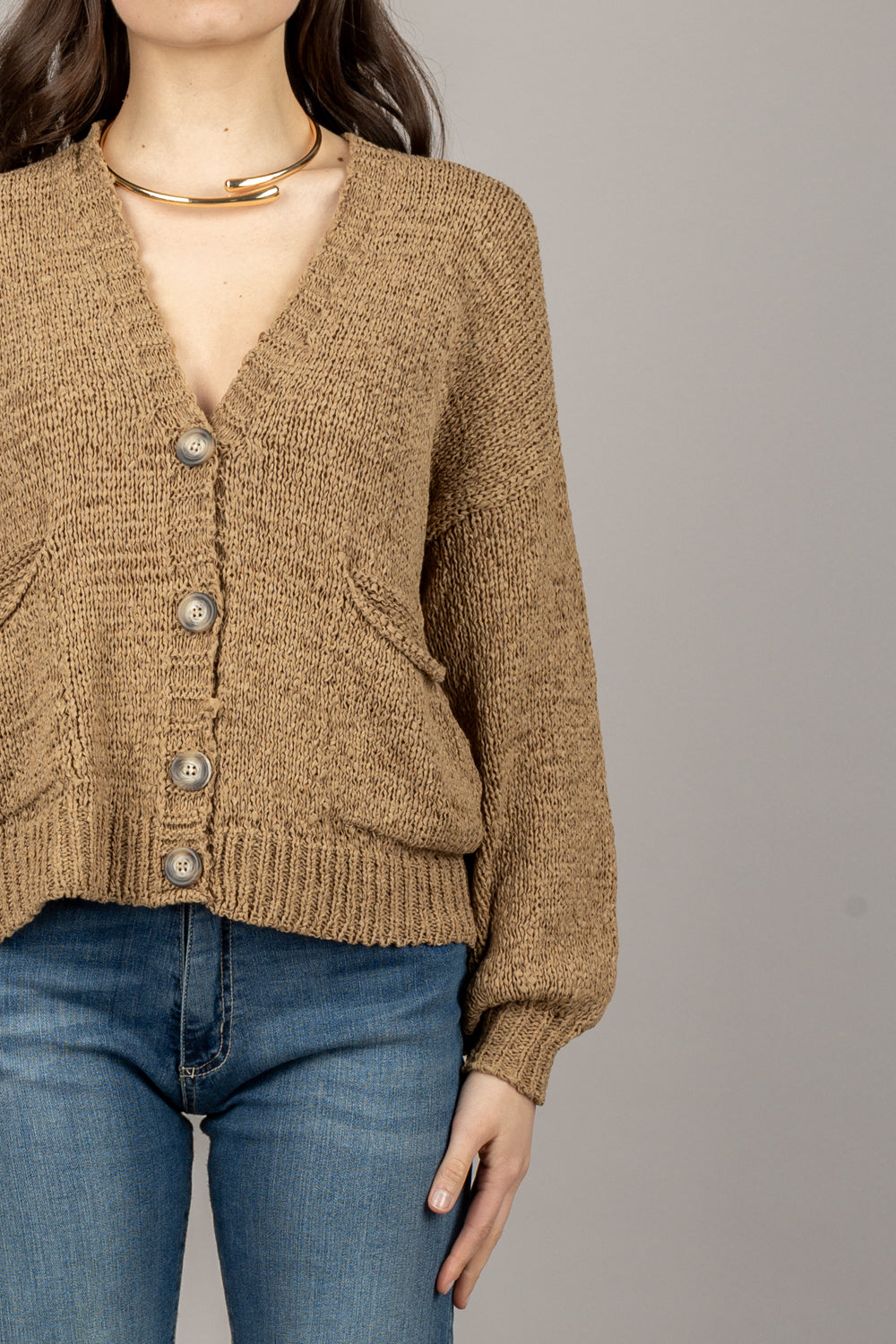 TENSIONE IN - D76908 - CARDIGAN IN MAGLIA