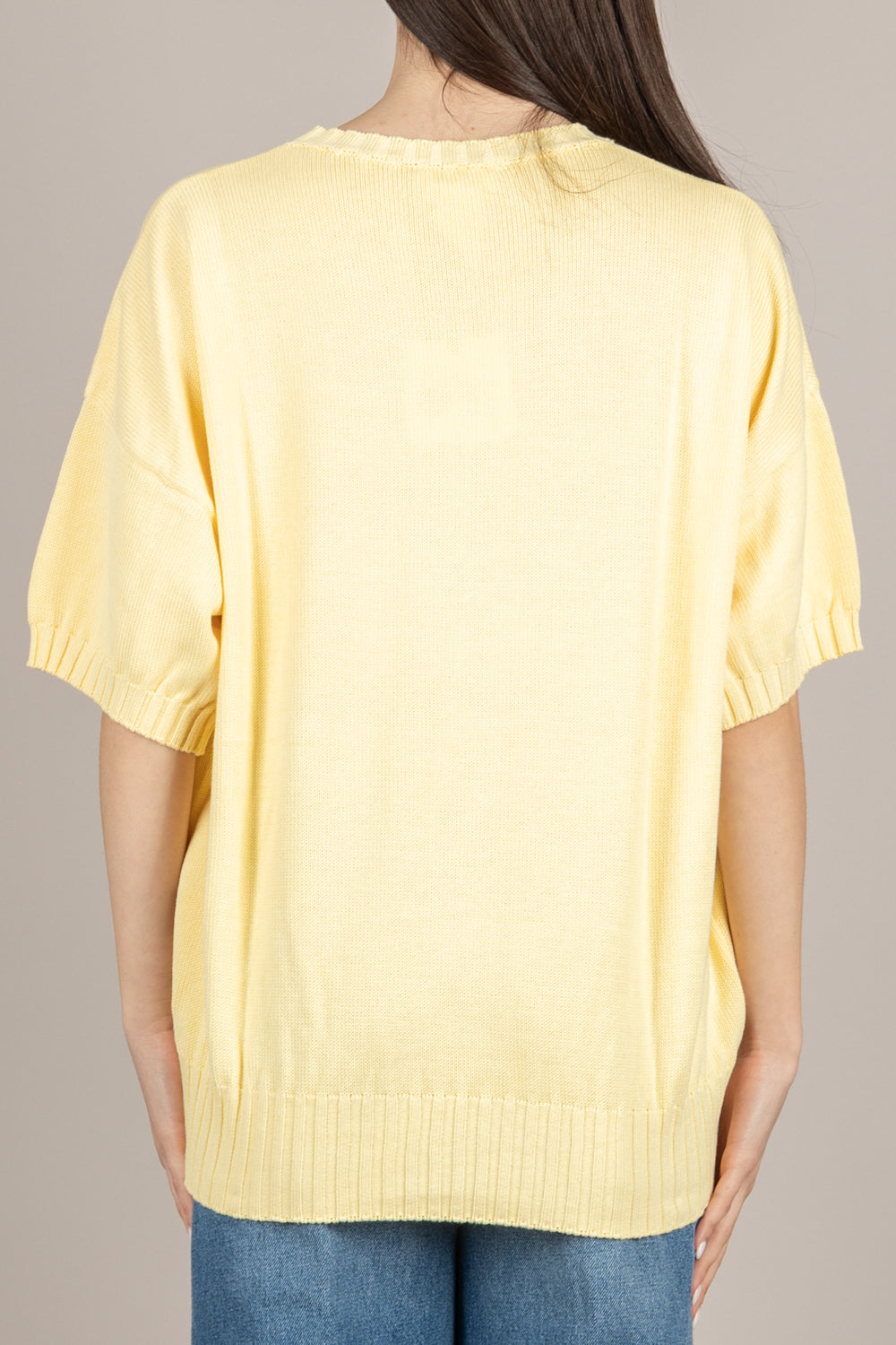 VICOLO - 7AB7058 - MAGLIA GIALLO PAGLIERINO 
