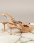 DIVINE FOLLIE - A712-PUN - SLINGBACK SCAMOSCIATA CON PUNTA METALLICA BEIGE