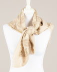 EMUNA' - PASHMINA STAMPA BANDANA PANNA/TORTORA/ORO