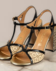 DIVINE FOLLIE - 1054 - SANDALO MARY JANE CREMA/NERO