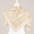 EMUNA' - PASHMINA STAMPA BANDANA PANNA/TORTORA/ORO