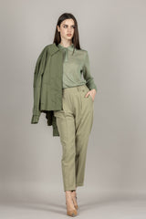 TENSIONE IN - XL25276 - MAGLIA POLO SALVIA CON DETTAGLI A COSTE