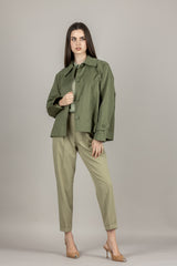 DIXIE - P027A143 - PANTALONE SALVIA A SIGARETTA CON PINCES