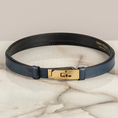 EMUNA' - CINTURA CHIUSURA LUCCHETTO BLU/ORO