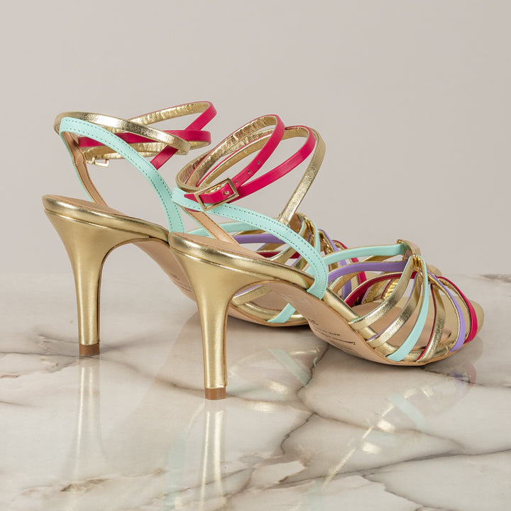 DIVINE FOLLIE - 8054/32 - SANDALO FASCETTE MULTICOLOR