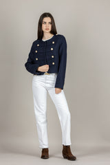 VICOLO - DAB5085 - JEANS JADE A SIGARETTA BIANCO