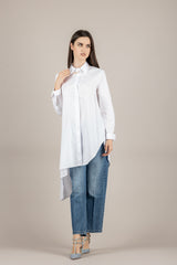 DIXIE - C881A118 - CAMICIA LUNGA ASIMMETRICA BIANCO