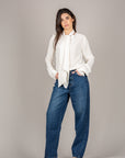IMPERIAL - C9990170V - CAMICIA COREANA CON FUSCIACCA BIANCO LANA
