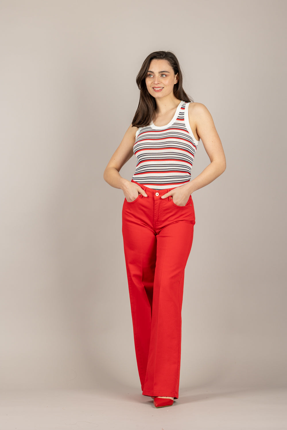 TENSIONE IN - CJ12720 - JEANS A PALAZZO ROSSO