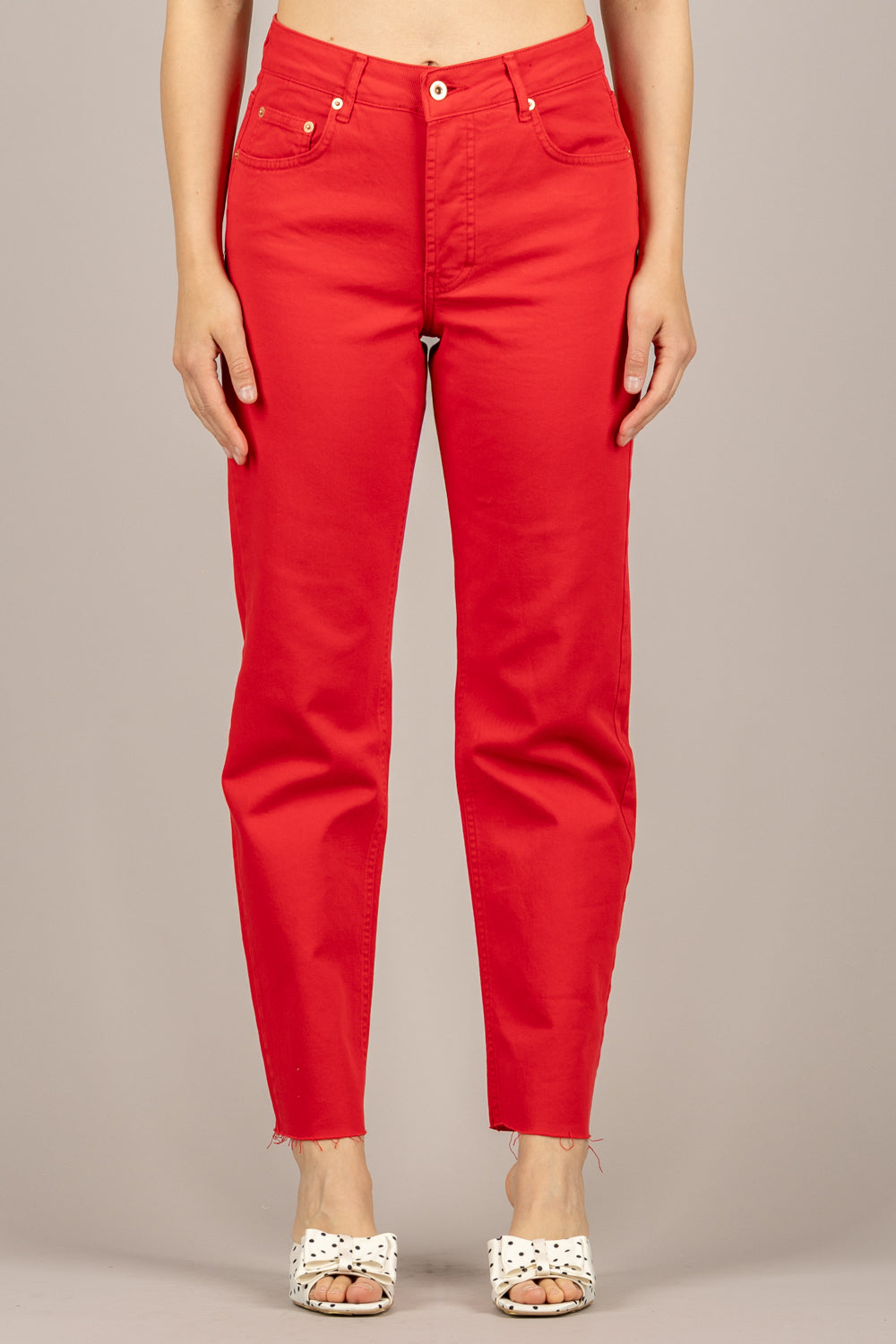 TENSIONE IN - CJ12723 - JEANS A GAMBA DRITTA ROSSO