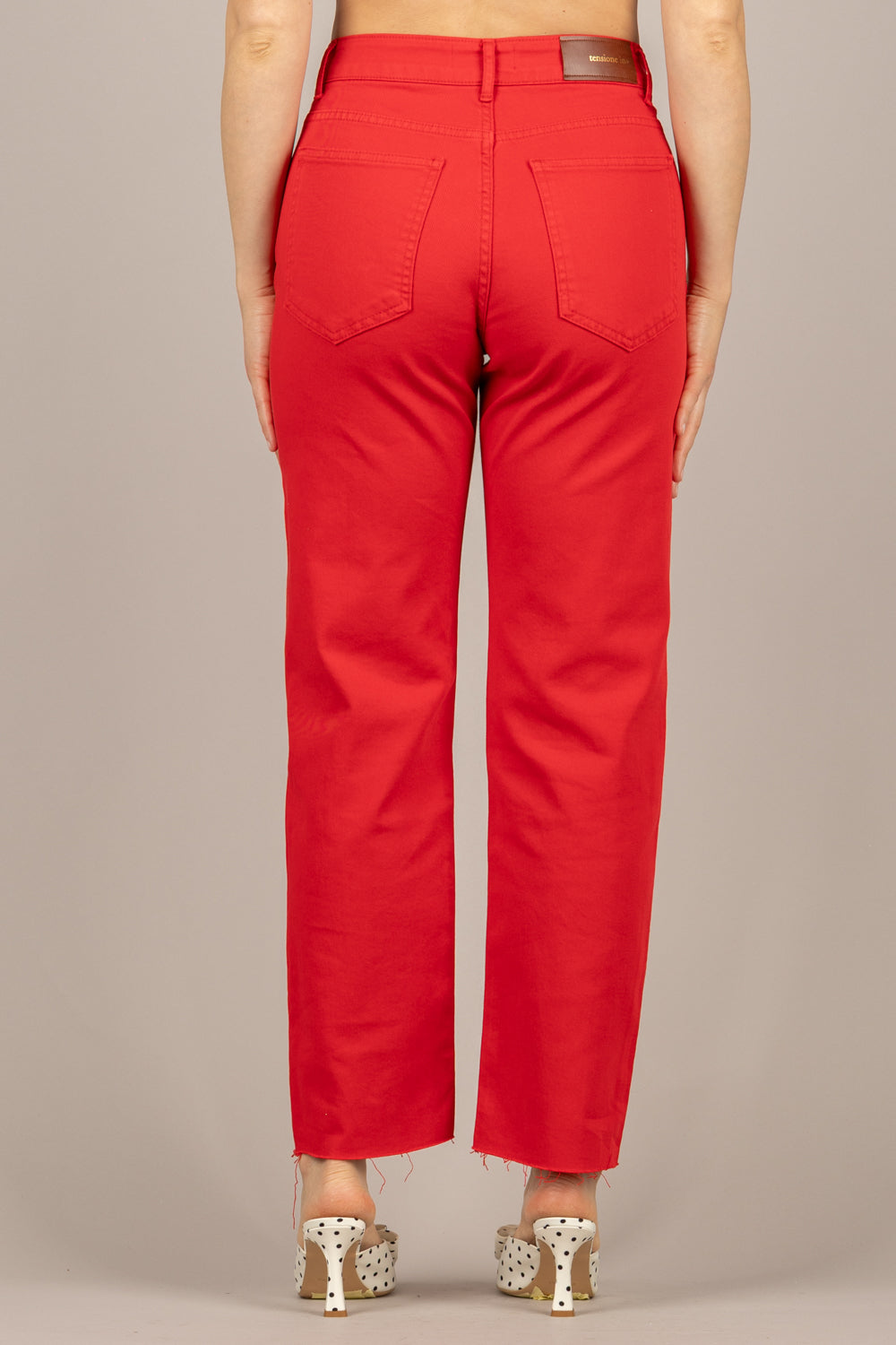 TENSIONE IN - CJ12723 - JEANS A GAMBA DRITTA ROSSO