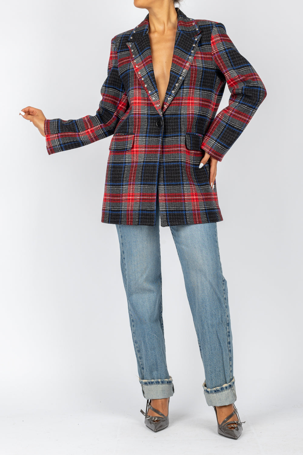 DIXIE - J881K010A - GIACCA TARTAN CON BORCHIE