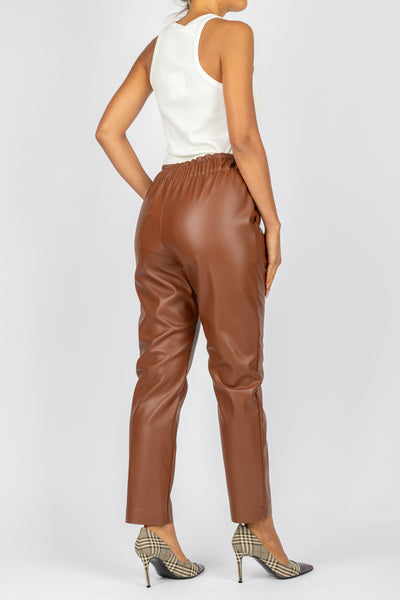 DIXIE - P041K160 - PANTALONE SIGARETTA ECOPELLE