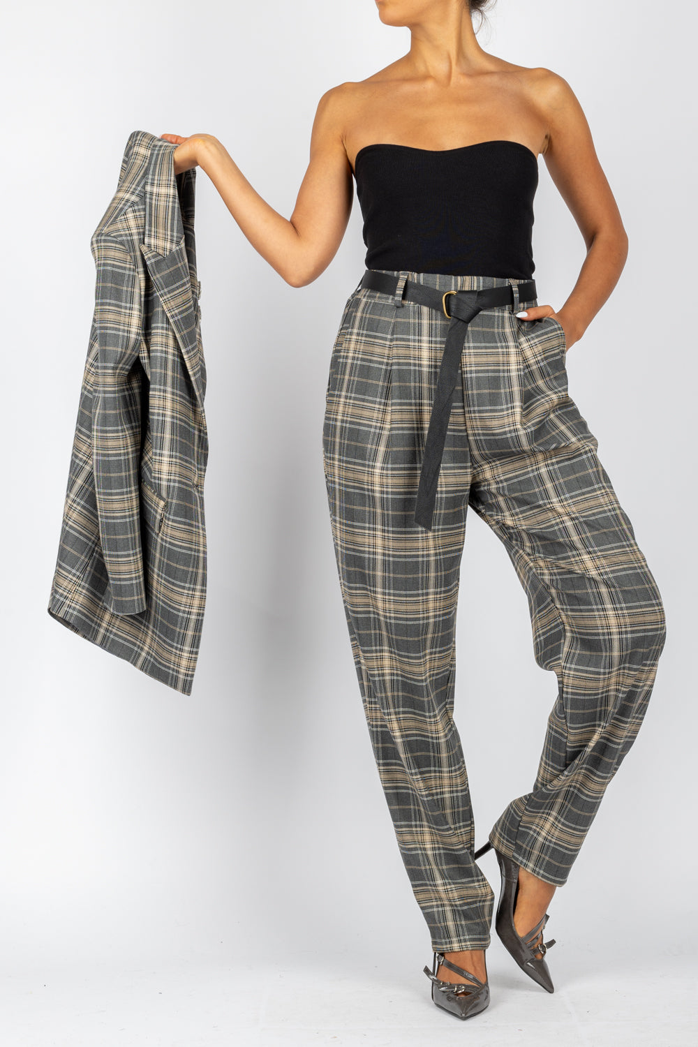 DIXIE - PDEGKDS - PANTALONE CHECK GAMBA DRITTA CON ELASTICO E CINTA