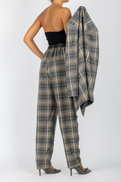 DIXIE - PDEGKDS - PANTALONE CHECK GAMBA DRITTA CON ELASTICO E CINTA