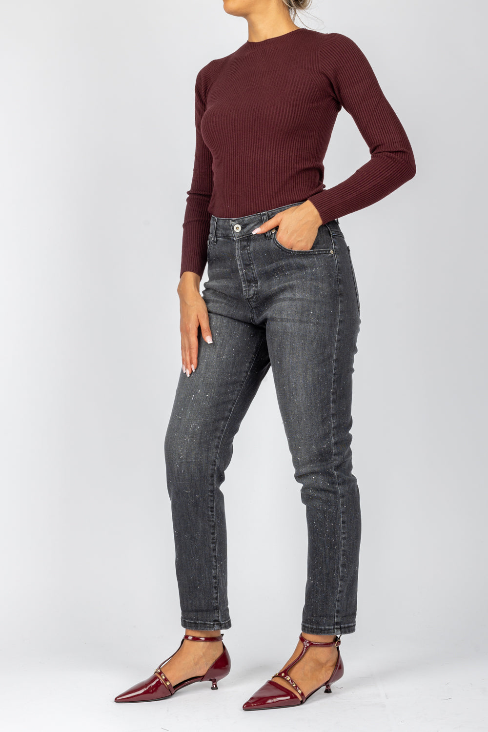 DIXIE - P142K037A - JEANS MOM CON PUNTI LUCE