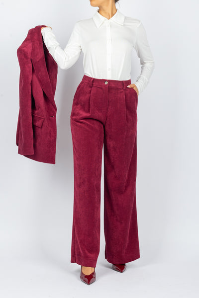 DIXIE - P845K202 - PANTALONE CON PINCES IN VELLUTO